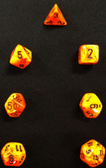 Vortex Orange / Black 7 Dice Set - CHX27433
